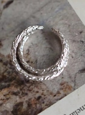 翎舞珠宝 清货925纯银镀金手工银饰品活口戒指