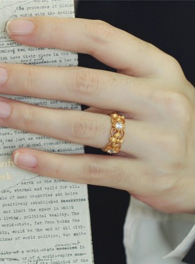 925纯银鸢尾花戒指拉丝工艺