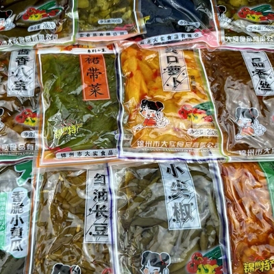 锦州大实系列小菜袋装海带丝萝卜干一品香丝港椒小黄瓜酱八宝