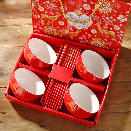 蛇年大吉礼品碗 礼品盒 新年活动实用纪念品吉祥物套装批年会定制