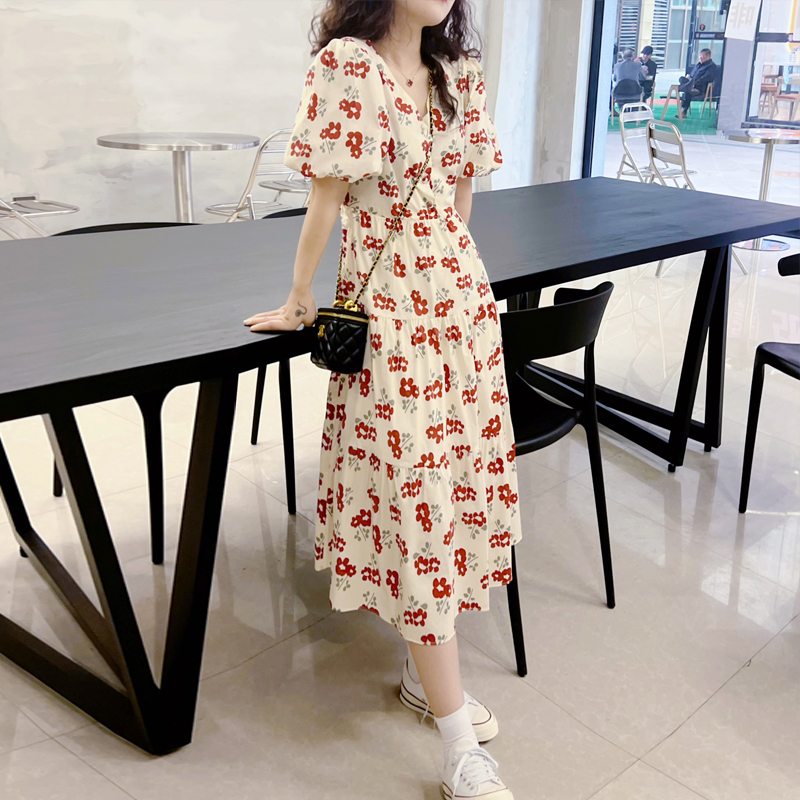 芷澈服饰碎花收腰显瘦连衣裙女夏