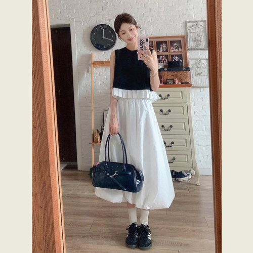 法式设计感甜美两件套