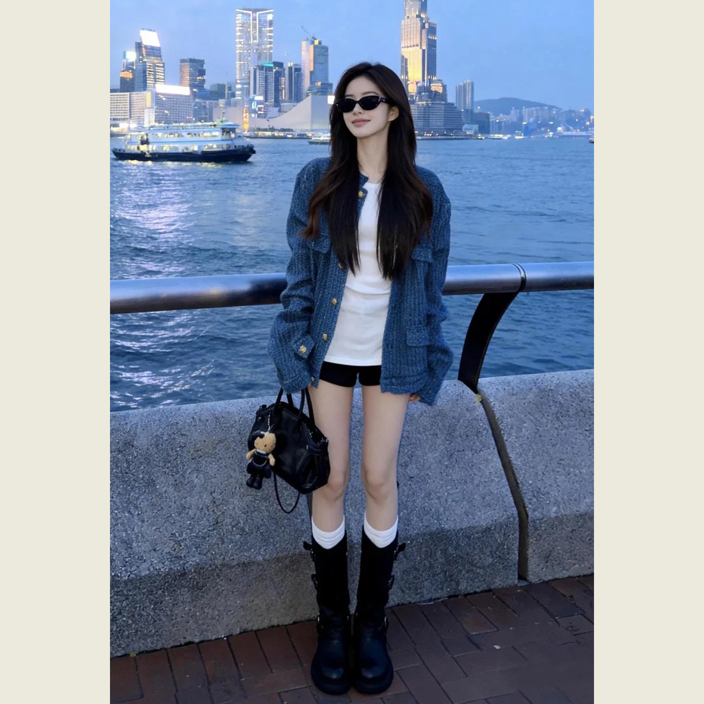 老钱风牛仔蓝领小香风外套