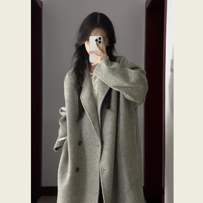 百搭宽松毛呢大衣外套