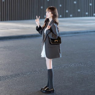 韩系小个子宽松显瘦西服上衣 新款 高级感灰色休闲西装 外套女春秋季