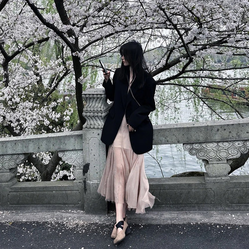 oversize黑色西装外套