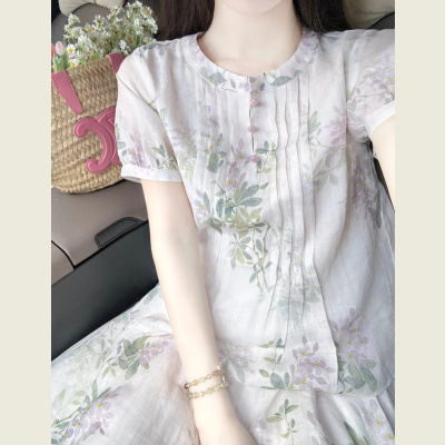 盐系轻熟浅紫色套装裙