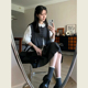 韩系休闲职业通勤风西服套装 灰色马甲高腰半身裙两件套 女春秋季