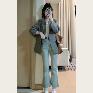 西装外套女春秋装设计感韩版宽松休闲小个子百搭高级感炸街西服