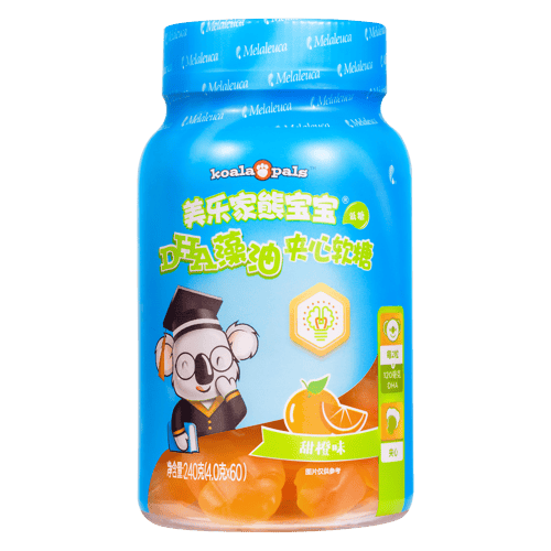 美乐家熊宝宝DHA藻油夹心软糖60粒儿童低糖非官方旗舰店官网正品