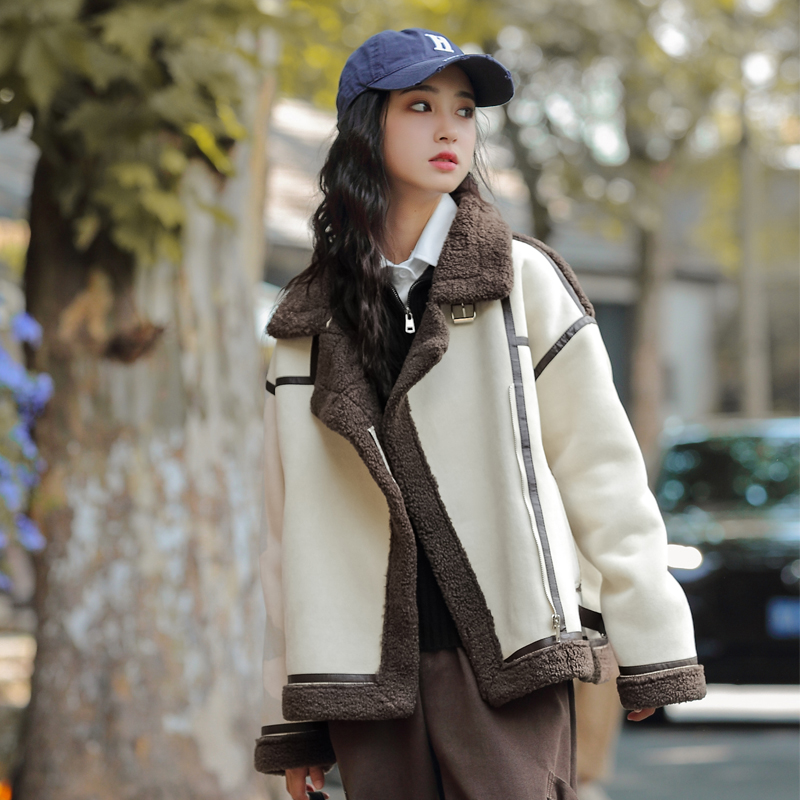 骄骄虎加厚秋冬款皮毛一体外套