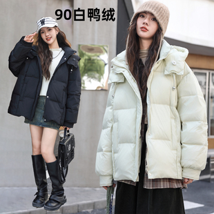 女大童羽绒服骄骄虎2025冬季新款初中生高中生90白鸭绒外套潮908