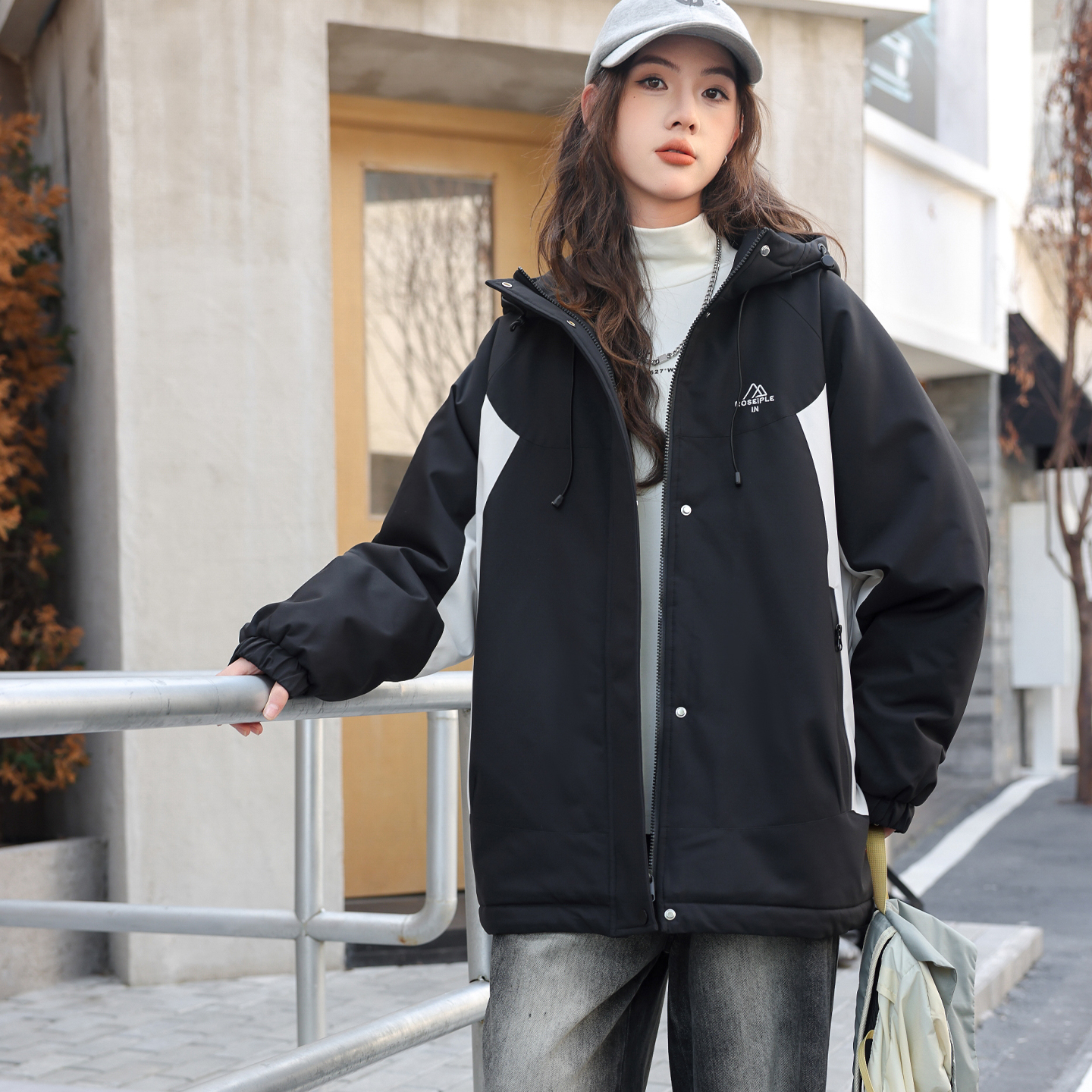 女大童加绒夹棉外套骄骄虎2025冬季新款初中生高中生棉服上衣7525