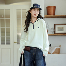 女大童秋款连帽卫衣骄骄虎2025秋季新款初中生高中生内搭上衣7319