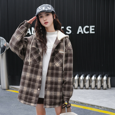 骄骄虎深秋冬款夹棉衬衫外套