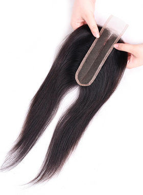 2*6 lace closure peruvian human hair straight