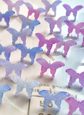 日本冷淡风翩飞紫色蝴蝶925银耳针树脂耳夹复古耳饰港风超仙女款