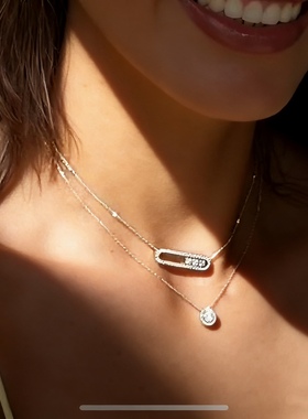 魔猫昭昭镀金可移欧美时尚超萌纯欲V金镶嵌锆石闪钻新娘晚宴项链