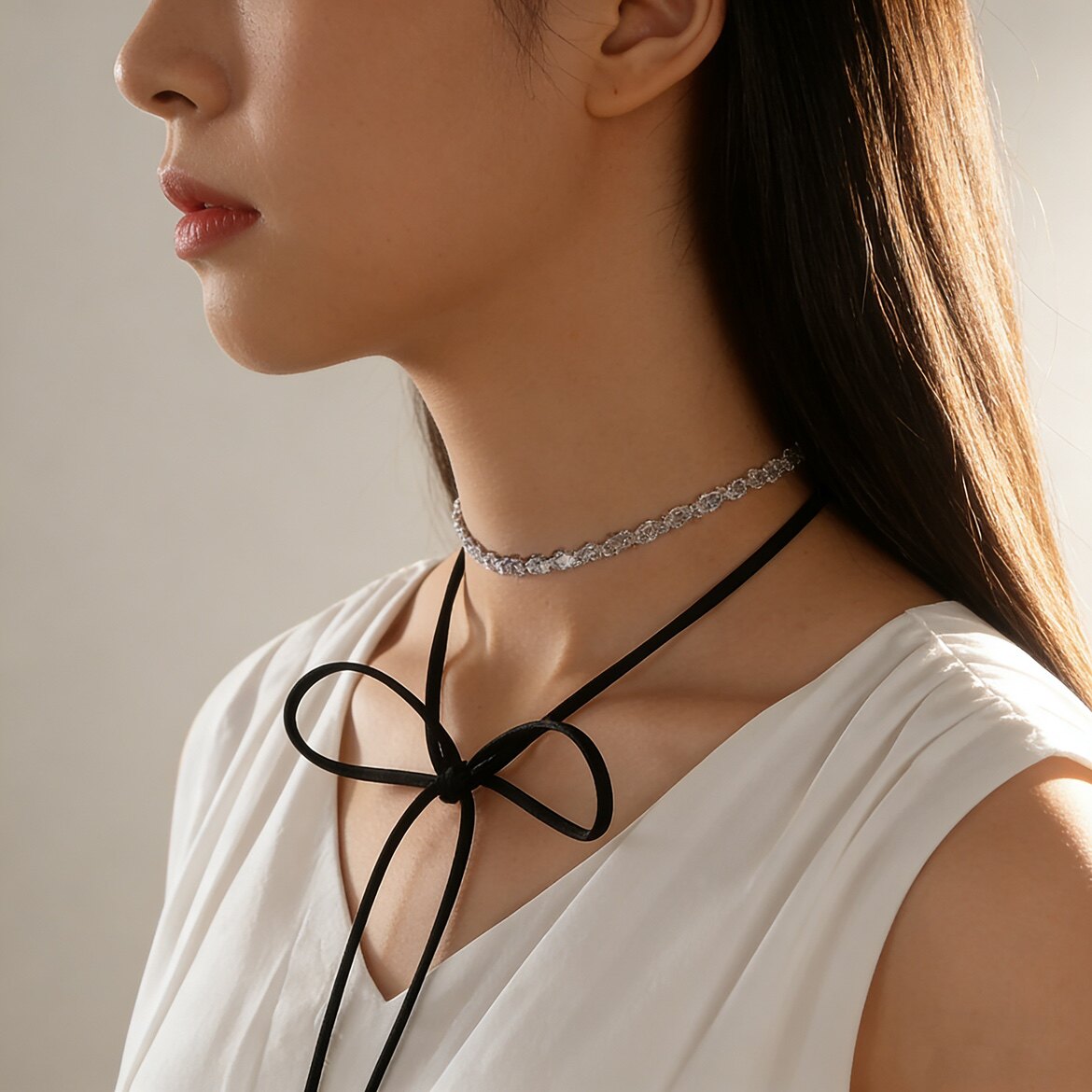 新娘颈链礼服婚纱结婚后背长款性感背饰项链镀金镶嵌闪耀时尚欧美