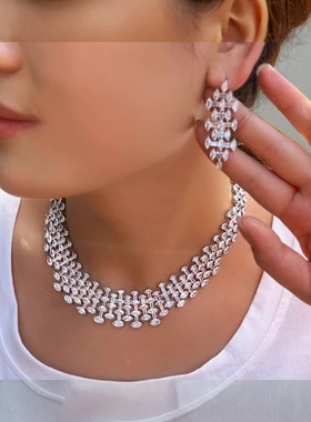 法式项链锆石高级感小众复古