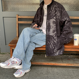2021春装新款港风印花男士连帽夹克宽松男装外套J，男装夹克，电商A171