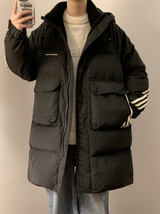 23/冬 新款90%白鸭绒连帽加厚中长款羽绒服男8888-P300图片