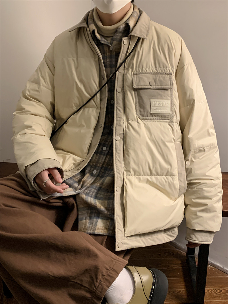 23/冬90%白鸭绒高品质衬衫领羽绒服潮流大码外套2310-P245,男装羽绒服,电商A171