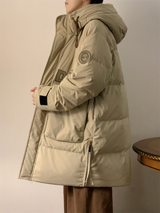 23/冬 新款90%白鸭绒连帽加厚中长款羽绒服男9999-P360图片