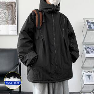 YR88/P210控288港风冬装羽绒服男连帽防风防水冲锋衣潮流宽松外套图片