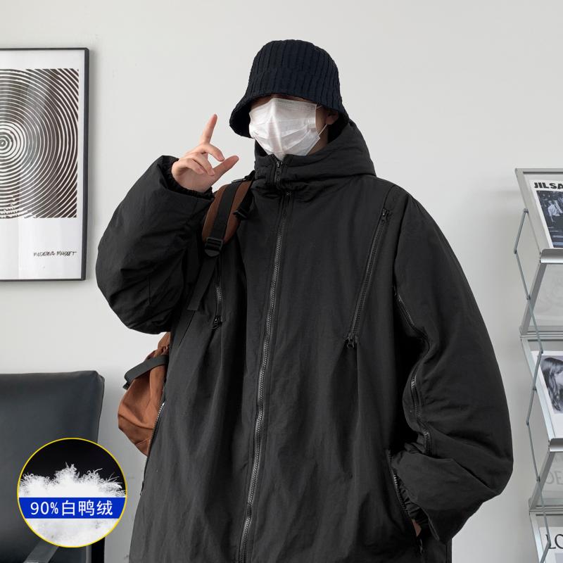 YR88/P210控288港风冬装羽绒服男连帽防风防水冲锋衣潮流宽松外套，男装羽绒服，电商A171