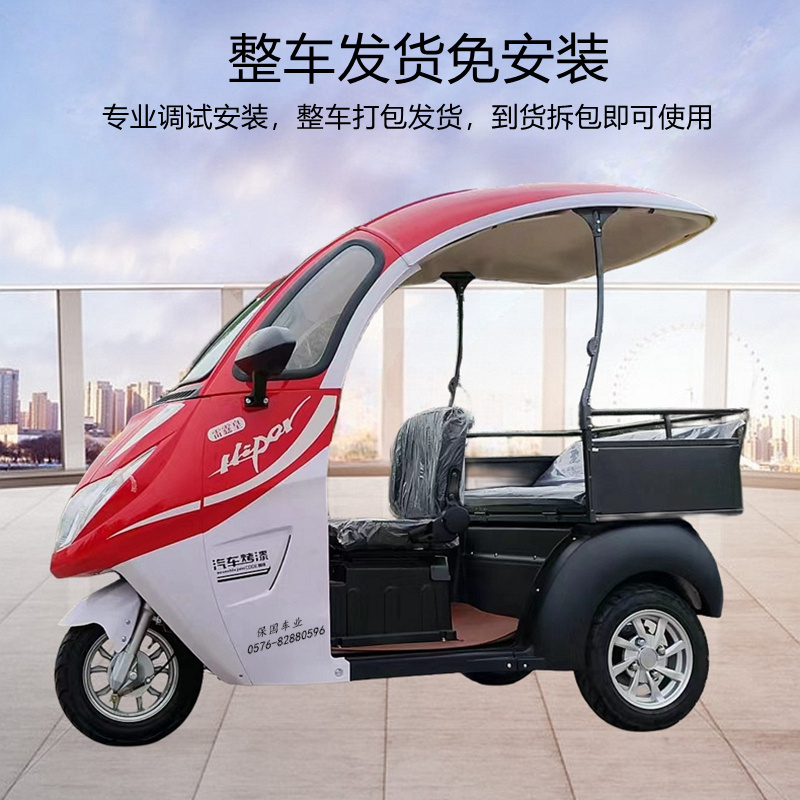 雷霆皇百分百敞篷车 国标可上牌三轮车 城市代步 客货两用可坐3人