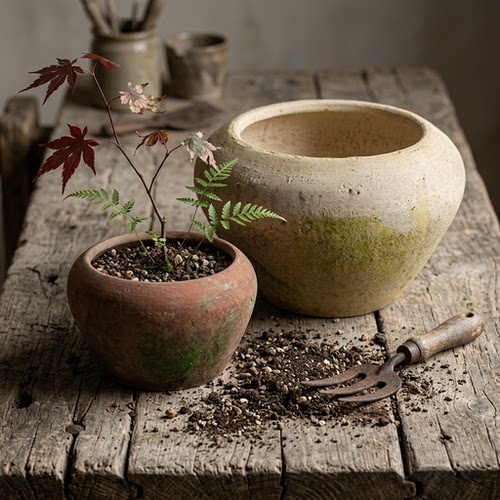 陶罐花盆泥瓦盆创意粗陶