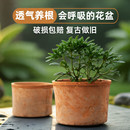 瓦盆迷你红陶家用仙人掌陶盆黑 直小矮筒陶瓷花盆小多肉陶土盆老式