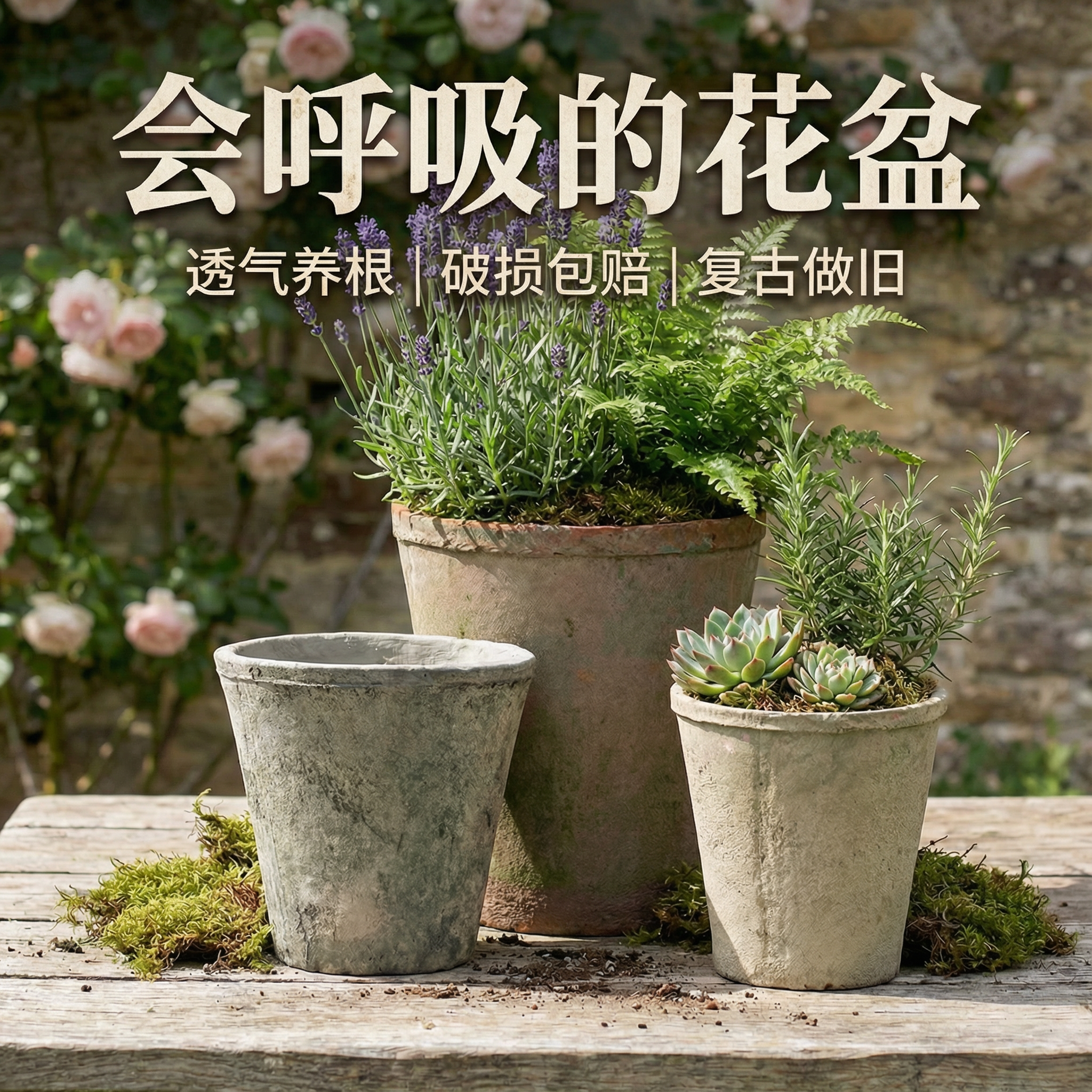 小高筒 透气粗陶红陶花盆手工迷你多肉瓦盆创意青山陶土兰花黑陶