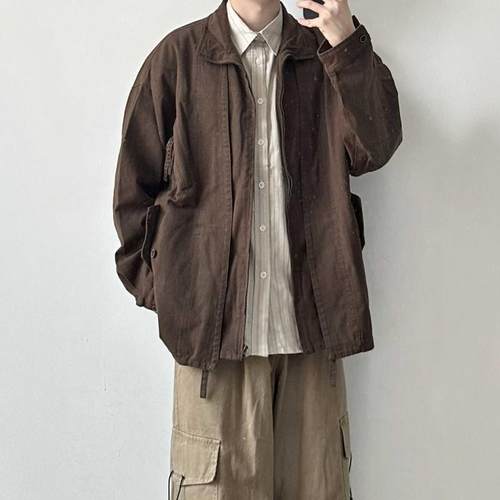 cleanfit水洗工装夹克立领宽松