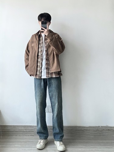 WHICHONE秋季翻领工装夹克外套