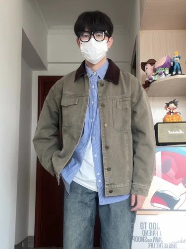 WHICHONE翻领秋季宽松夹克外套