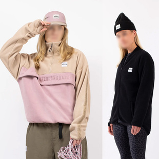 北欧原单女士户外运动滑雪保暖都干抓绒中层打底衫羊羔绒加厚外套