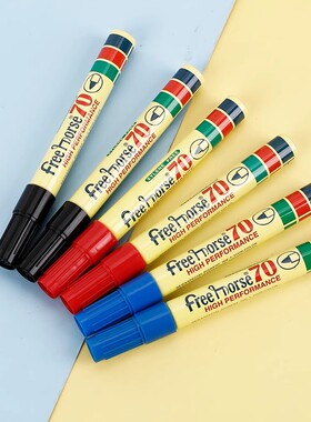 70单头记号笔3色粗头大容量黑红蓝色油性大头笔油性学生用 12支