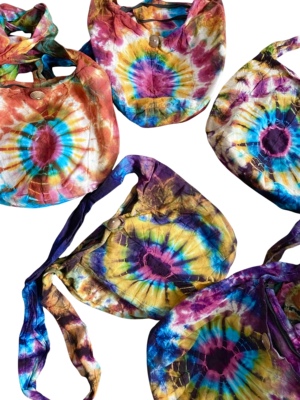 超可爱B 32.0版 泰国扎染纯棉背包小挎包有拉链有小内袋