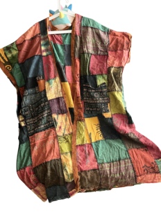 T1泰国制造摩洛哥风格 胸围180cm衣长120cm 艺术拼布纯棉大袍子均码