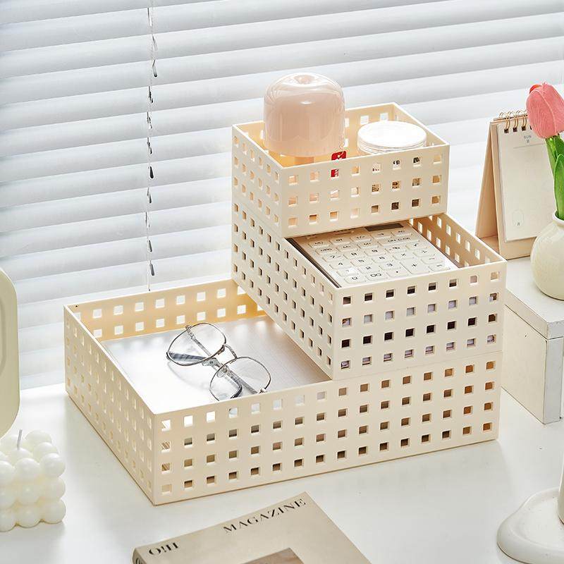 桌面直角收纳盒家用办公资料镂空文件架学生宿舍整理盒多层置物架,收纳整理,桌面收纳盒,淘宝优惠券,粉丝福利购,淘宝优惠卷