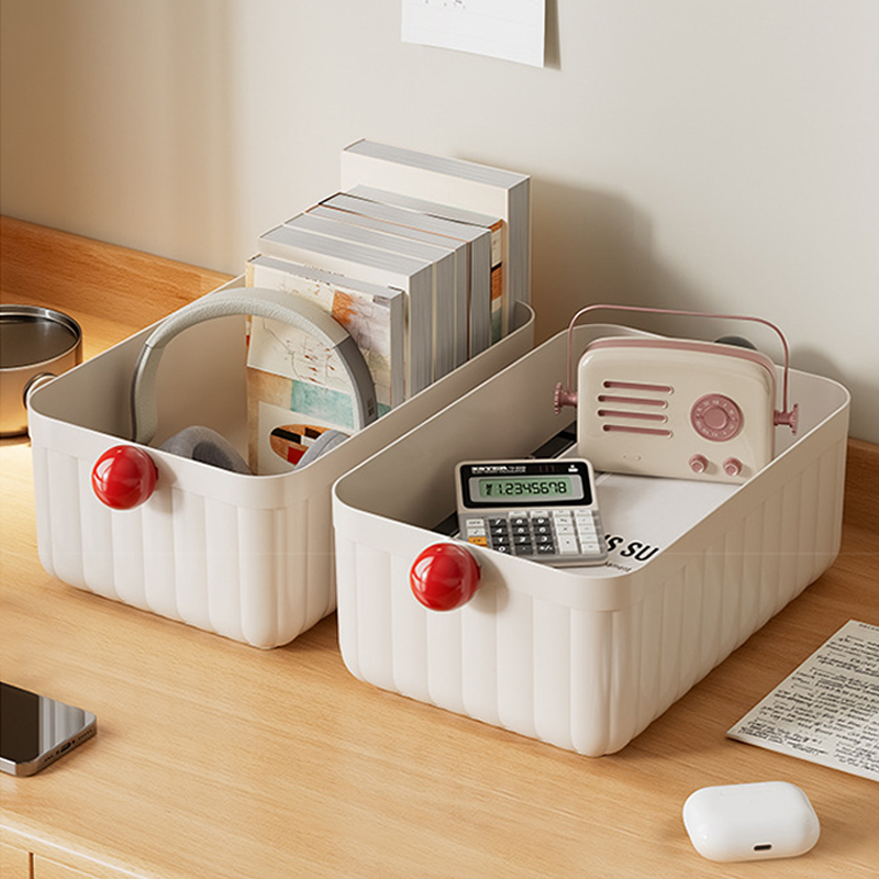 学生书桌整理盒带把手零食玩具