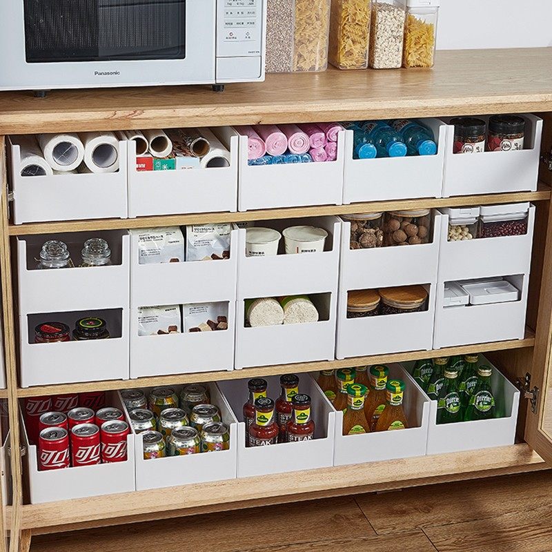 日式厨房橱柜厨具收纳盒带提手杂物化妆品储物盒大容量零食收纳箱,收纳整理,收纳箱,淘宝优惠券,粉丝福利购,淘宝优惠卷