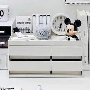 桌面收纳盒抽屉式办公室文具整理盒学生宿舍书桌文具用品置物架子