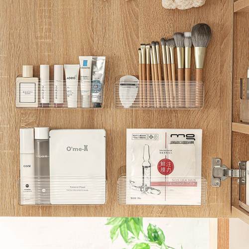 梳妆台壁挂式置物架镜子后收纳盒