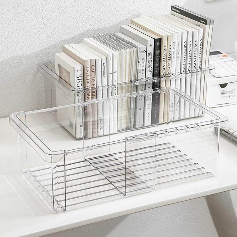 可伸缩透明书立亚克力书立架大容量桌面书架学生书桌收纳盒置物架,收纳整理,桌面收纳盒,淘宝优惠券,粉丝福利购,淘宝优惠卷