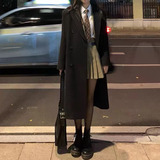 黑色毛呢外套2025春秋新款呢大衣赫本风韩系高级感-p102-k158，女装毛呢外套，浙宝318