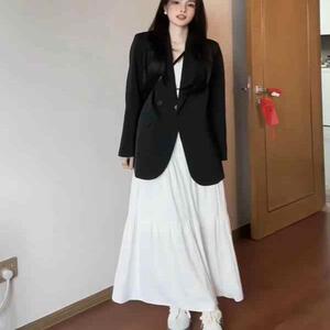 黑色西装外套2026年春秋新款韩版休闲宽松炸街西服小个子 p80k138图片