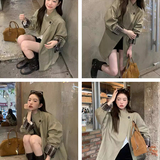 【杭州发货】早春卡其色风衣外套女2025春秋新款中长款小个子大衣，商品下架区，浙宝318